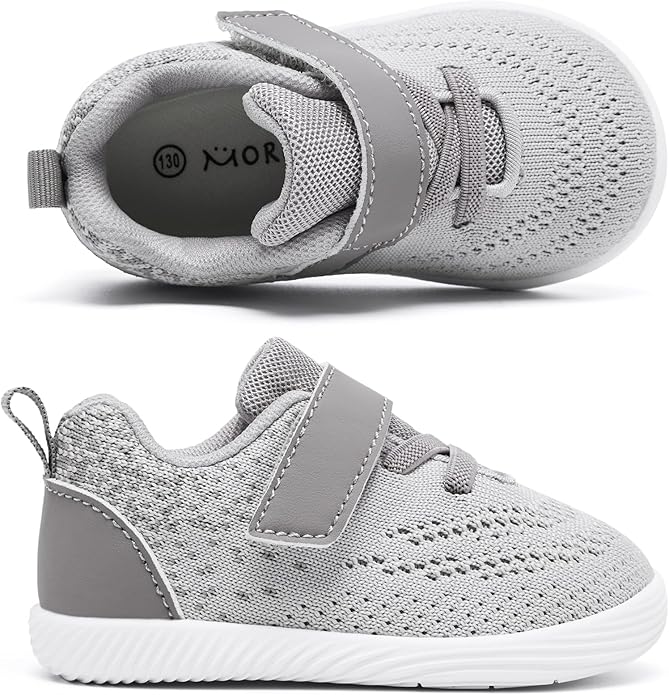 MORENDL Toddler Sneakers Baby Boys & Girls Barefoot Shoes Lightweight Breathable Walking Running Tennis Athletic Sport Shoes