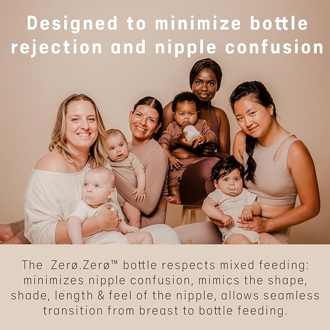 Suavinex Zero Zero Newborn Starter Set Small Anti Colic Baby Bottle + Pacifier, No 1 Spanish Baby Bottle Brand, Minimizes Bottle Rejection & Nipple Confusion, Adaptable Flow - Fair