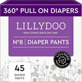LILLYDOO Diaper Pants Toddlers - Size 8 (37+ lbs), Half-Monthly Supply (45 Count), Skin-Friendly, Ultrasoft, Chlorine-Free & Absorbent Diaper Pants