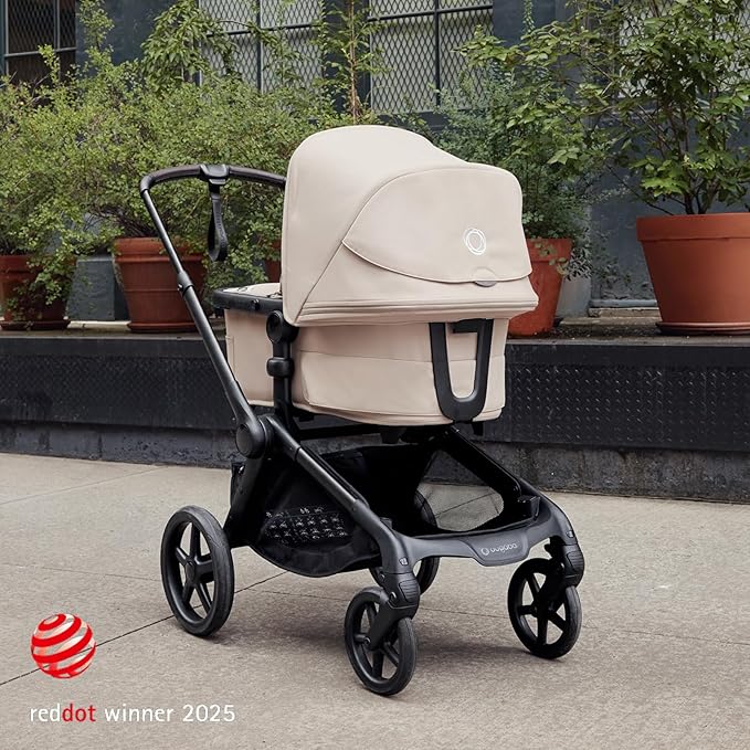 Bugaboo Kangaroo All-Terrain Single-to-Double Tandem Stroller for Infant and Toddler, for Up to Three Kids, XL Wheels, One-Hand Operation, Large Bassinet, XL Underseat Storage, Black/Midnight Black