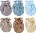MOMSMENU Newborn Mittens No Scratch 100% Cotton Mitts Boy Girl baby mittens 0-6 months 6 Pack