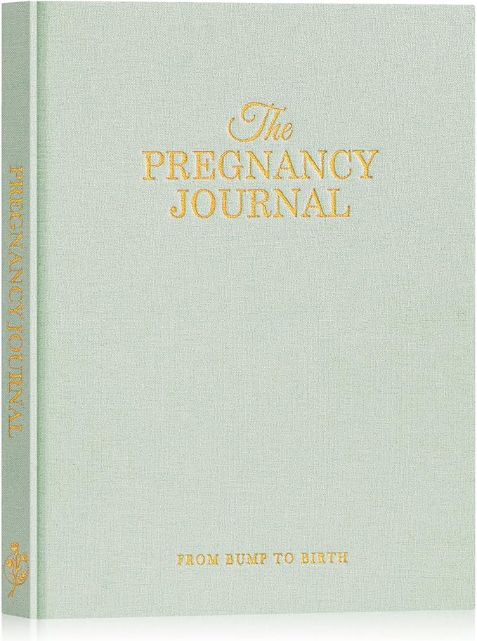Lanpn My Pregnancy Journal Memory Book for First Time Mom, 156 Page Pregnant Announcement Must Have Planner Scrapbook, Pregnancy Tracking Diary Mom to Be Keepsake Gift for Expecting Parent Sage Green