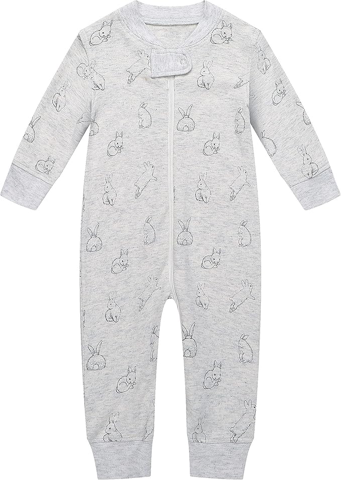 Owlivia Organic Cotton Baby Boy Girl Zip up Sleep 'N Play Pjs, Footless, Long Sleeve