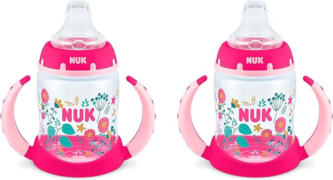 NUK Learner Cup, 5oz, 2-Pack, Flowers – BPA Free, Spill Proof Sippy Cup