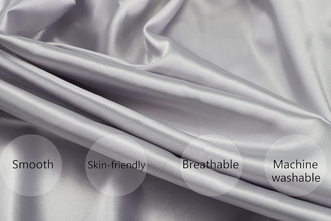 Satin Nursing Pillow Cover Set 2 Pack Ultra Soft Silk Compatible with Boppy Pillow for Breastfeeding Pillow Protect for Baby Hair and Skin Grey & Pink
