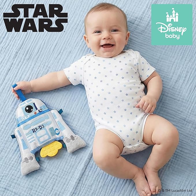 Kids Preferred Star Wars R2-D2 On The Go Sensory Toy – with Teether, Crinkle Sounds, Tactile Ribbons, On The Go Strap, for Ages 0 yrs+