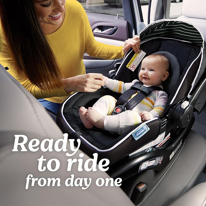 Graco SnugRide Lite LX Infant Car Seat, Lightweight Rear-Facing Seat for Babies 4–30 lb, 4-Position Adjustable Base, LATCH Installation & ProtectPlus Engineered, Studio