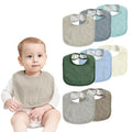 JELLYMONI 8 Pack Muslin Drool Bibs for Babies - Soft Adjustable Bandana Bib with Snaps, Absorbent Unisex Teething Bib for Newborn Girls & Boys