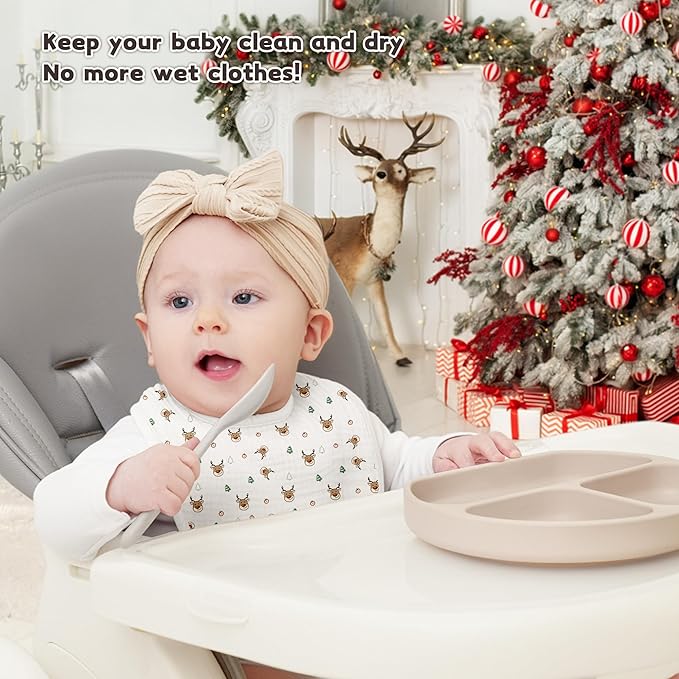 Susurration Muslin Baby Drool Bibs 6Pack Soft Square Adjustable Baby Bandana Bibs for Unisex Girls & Boys