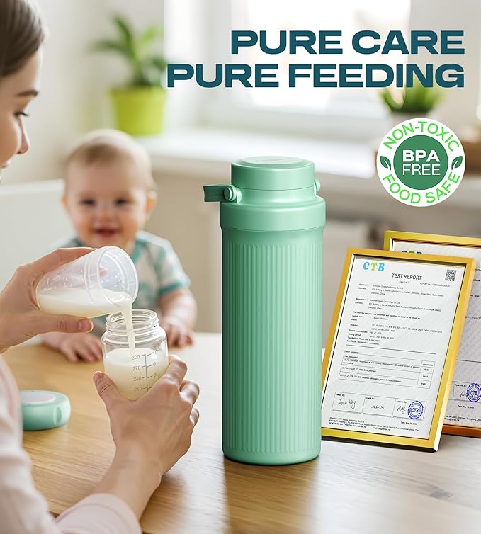 22oz Portable Breast Milk Cooler for Travel - Keeps Milk Fresh for 24 Hours, Large Capacity Breastmilk Chiller with 2 Bottles for Breastmilk Storage, Breastfeeding Essentials for Pumping Moms