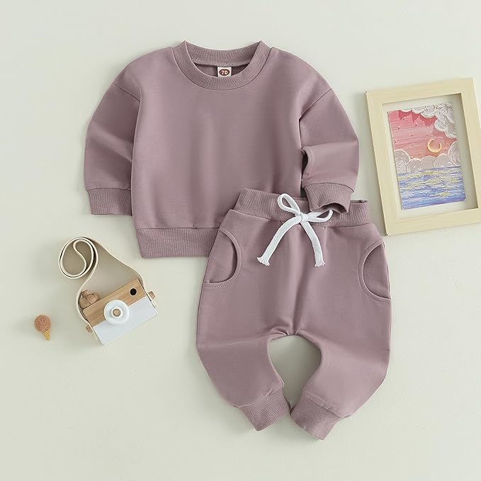 Tiaham Baby Boy Clothes Girl Outfits Fashion Sweatshirt Sweat Pant Kids Toddler Tops Pant Sets