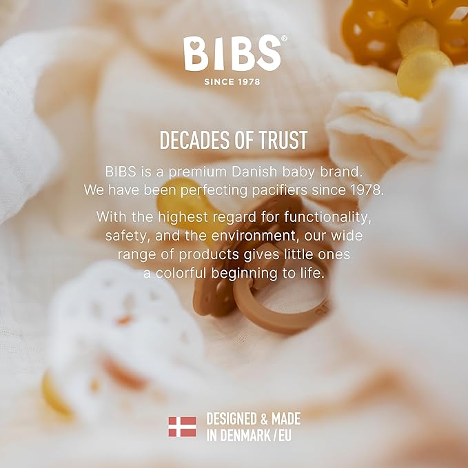 BIBS Boheme Soother 4-Pack | BPA Free Dummy Pacifier | Round Nipple | Natural Rubber Latex | Made in Denmark | Size 0-6 Months | Blossom Mix