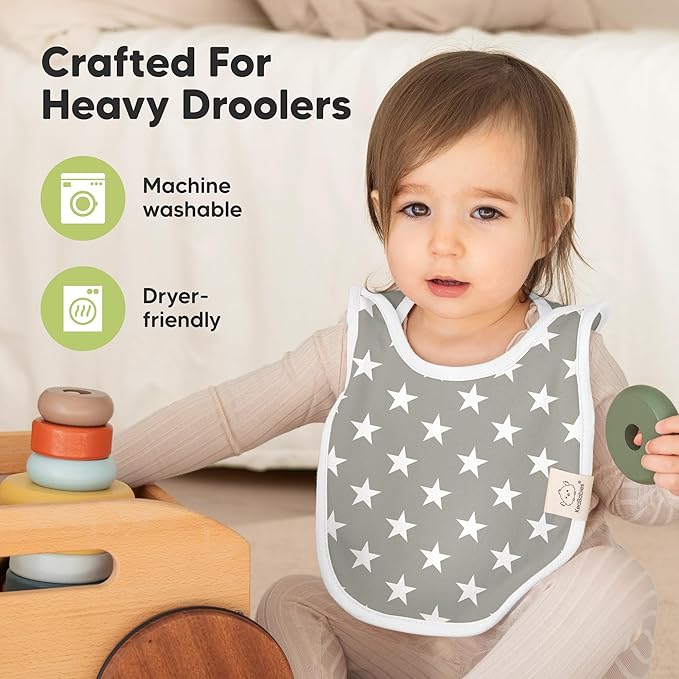 8-Pack Baby Bibs for Boys, Girls - Pullover Bibs for Drooling Teething Baby Girl & Boy Toddler, Newborn, Soft & Absorbent, Cute Colors, Large Torso Coverage Keep Infant Clean & Dry (Crossroads)