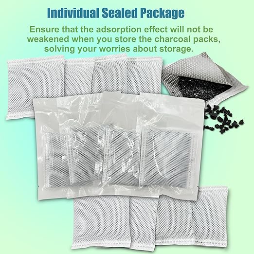 12 Pack Diaper Pail Carbon Filters for Playtex Diaper Genie Complete and Expressions Pail, Charcoal Odor Absorbing Bags for Diaper Genie Diaper Pails with Built-in Odor Controlling Compartment