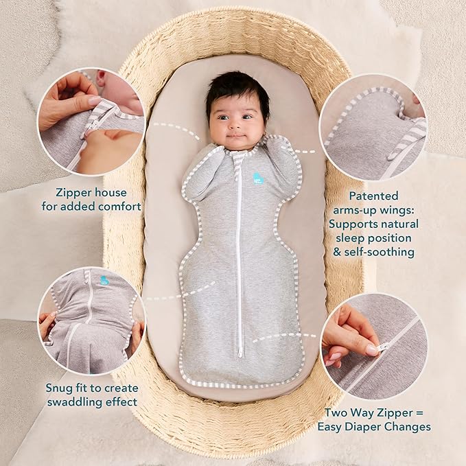 Love to Dream Swaddle UP, Baby Sleep Sack, Self-Soothing Swaddles for Newborns, Get Longer Sleep, Snug Fit Helps Calm Startle Reflex, Newborn Essentials for Baby, 1.0 TOG, 5-8.5 lbs, Navy
