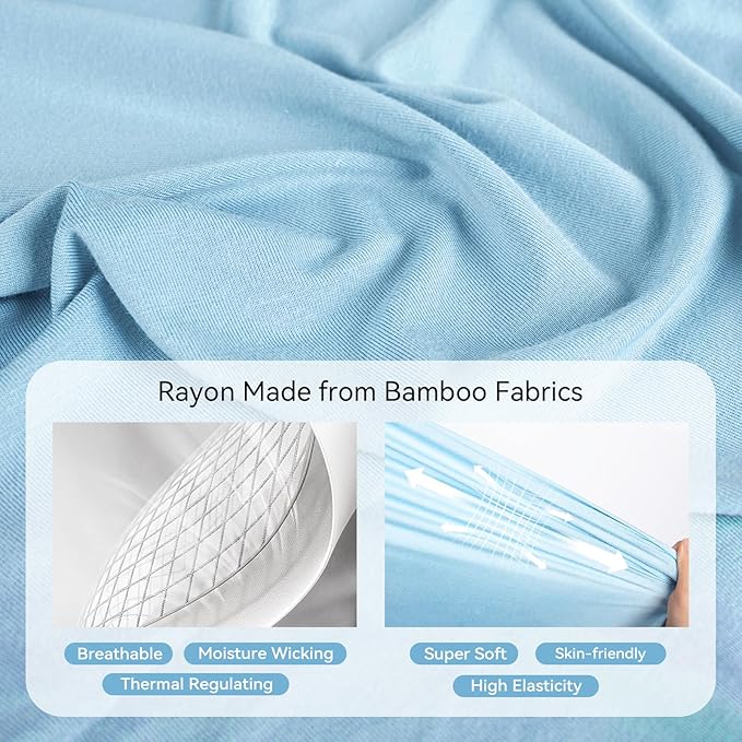 Rayon Made From Bamboo Sleep Sack 12-24 Months 0.5 Tog Ultra Soft Summer Toddler Sleep Sack 1t-2t with Feet 2-Way Zipper Lightweight Baby Sleeping Bag with Legs Thin Baby Wearable Blanket-Blue