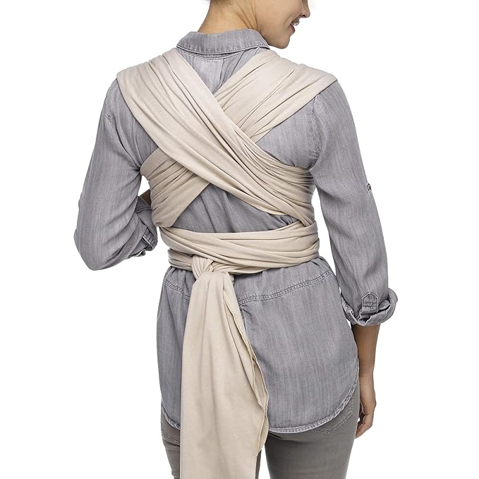 Moby Baby Wrap Carrier Evolution by Petunia Pickle Bottom for Newborns to Toddlers (8-33lbs), Infant Sling Carrier, Hands Free Design, Adjustable for All Body Types (Almond)