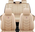 Leather Car Seat Covers Fit for LR Range Rover 2022-2025, 5 Seater Waterproof and Wear-Resistant Seat Cover Interior Accessories(Full Set,Beige)
