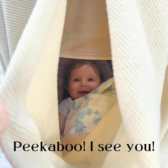 Little Rou Peekaboo Knit Breathable Nursing Cover Up For Breastfeeding - Soft Organic Cotton & Cashmere Breast Feeding Covers For Women - Privacy Feature - Includes Mesh Laundry Bag (Grey)
