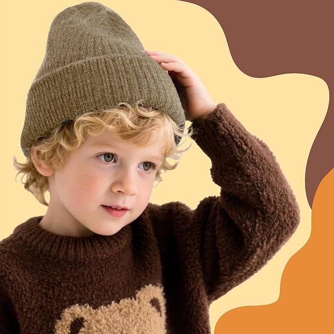 YMYDYFC Baby Beanie 3Pack Toddler Beanie Infant Knit Hat Baby Winter Hats for Boy Girl Winter Clothes Warm Knit Cap 0-6Years