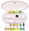 Rechargeable 22 in 1 Baby Nail Trimmer, Usage Labeled Case, 13 Extra Replacement Tools, Royal Angels Electric Nail File with LCD display, Newborn Toddler Nail Care Clipper Kit (Rechargeable,WhitePink)