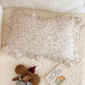 AOJIM Cute Muslin Kids Pillowcase with Forest Themed Pattern, Super Soft Cotton Crib Nursery Pillowcase 1PC for Boys Girls, Ruffled Edges Toddler Bedding for Room Decor, Machine Washable, 14x20 Inches