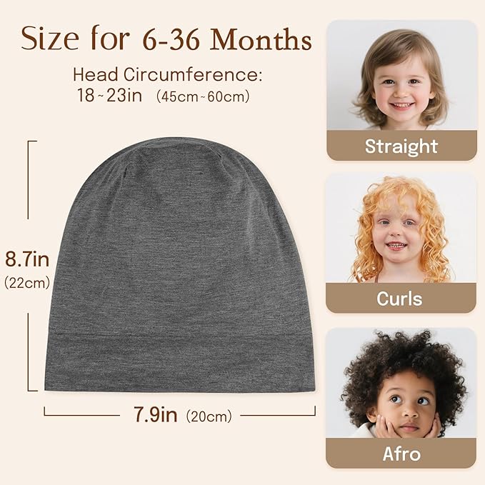 OLESILK Silk Toddler Bonnet 6-36 Months: 100% Mulberry Silk & Modal, Anti-Frizz for Curly Hair, Adjustable Fit Growing Baby