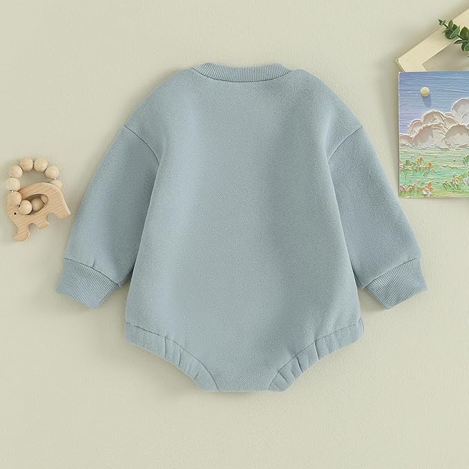 VISGOGO Newborn Infant Baby Boy Girls Oversized Romper Little Dude Sweater Onesie Coming Home Outfit Neutral Clothes