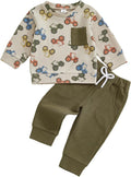 Toddler Baby Boy Fall Clothes Waffle Outfit Long Sleeve Color Blocking Sweatshirt Pullover Jogger Pant Set