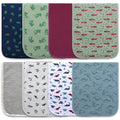 Hakochia Burp Cloths for Baby Boy & Girl Organic Cotton Large Unisex Burp Clothes Extra Absorbent Soft Neutral Burping Rags Spit Up Cloth Sets for Newborns 8 Pack (D)
