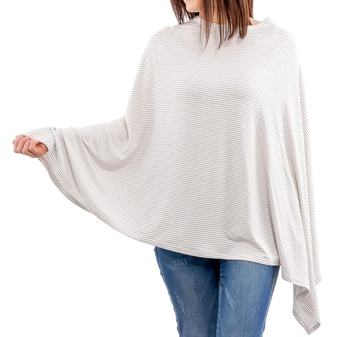 WeeSprout Nursing Cover for Breastfeeding, Soft & Breathable Nursing Poncho, Neck Insert for Hands-Free View, Machine Washable & Dryer Safe Feeding Cover Up