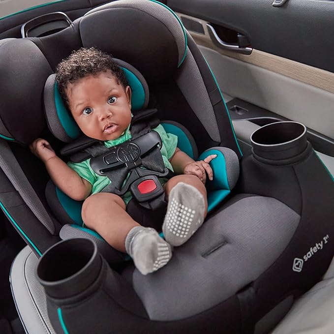 Safety 1st Grow and Go All-in-One Slim Convertible Car Seat, Rear Facing, 5-40 lbs, Forward Facing (30–65 lbs), High Back Booster Seat 40-100 pounds, Black Phantom