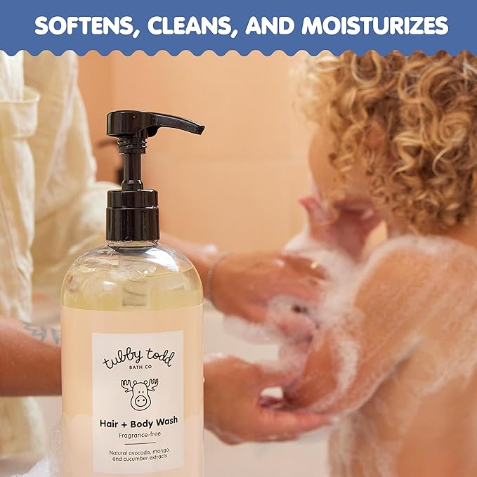 TUBBY TODD Hair + Body Wash - Baby Shampoo and Body Wash - Gentle, Natural Baby Was for Newborns, Babies, and Toddlers - Non-Toxic and Hypoallergenic - Lavender Rosemary, 25oz
