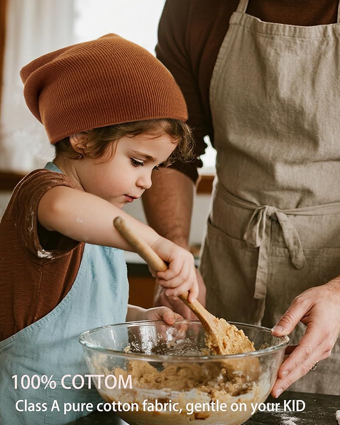 ROYBENS 100% Cotton Baby Beanie Cute Toddler Winter Hat Boys Girls Kids Soft Warm Knit Cuffed Caps Beanies for 0-8 Years