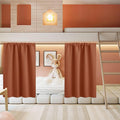 RYB HOME Half Curtain Tiers 36 inch Length, Rod Pocket Summer Heat Blocking Thermal Insulated Short Blackout Curtains for Small Window, Width 34 by Length 36, Burnt Orange, 2 Panels