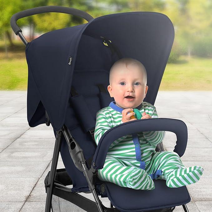 hauck Lightweight and Compact Travel Baby/Toddler Foldable Stroller, Sport, Dark Blue