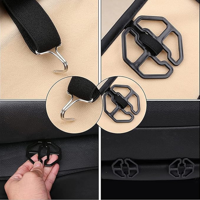 Coverado Car Seat Covers Full Set, Car Seat Protector Waterproof, Nappa Leather Car Seat Cushion, Seat Covers for Cars, Front Seats and Back Universal Fit for Most Cars