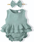 Renotemy Newborn Infant Baby Girl Clothes Rompers Summer Jumpsuits Short Sleeve Romper Infant Baby Clothes Girl