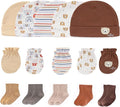 Newborn Baby Boy Girl Caps Mittens Socks Set Cotton Baby Essentials Accessories (Hats+Gloves+Socks)