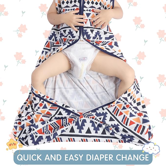 3 Pack Baby Sleep Sack 100% Rayon Cotton Baby Sleeping Bag 2-Way Zipper Toddler Wearable Blankets TOG 0.3. (Soccer&Triangles&Blue, 12-18 Months)