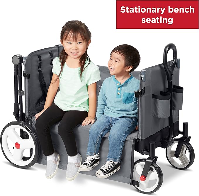 Stroller Wagon for Kids, Baby Stroller, Utility Cart, Rolling Cart, Radio Flyer City Luxe Stroll 'N Wagon, for Ages 1+ Years, Gray