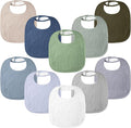 100% Cotton Muslin Baby Bibs 10-Pack Baby Drool Bibs for Unisex Baby Toddlers Infant Newborns Drooling and Teething