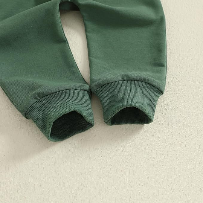 Nyapruwe Toddler Baby Boy Fall Outfit Funny Print Long Sleeve Sweatshirt Joggers Pants Set Kids Warm Winter Clothes
