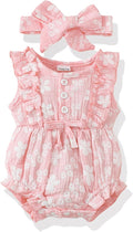 Renotemy Newborn Infant Baby Girl Clothes Rompers Summer Jumpsuits Short Sleeve Romper Infant Baby Clothes Girl