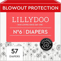 LILLYDOO Baby Diapers - Size 6 (29+ lbs), Half-Monthly Supply (57 Count), Leak Protection, Skin-Friendly, Ultrasoft, Perfume- & Chlorine-Free, Hypoallergenic, Dermatologist Tested, Oeko-TEX®