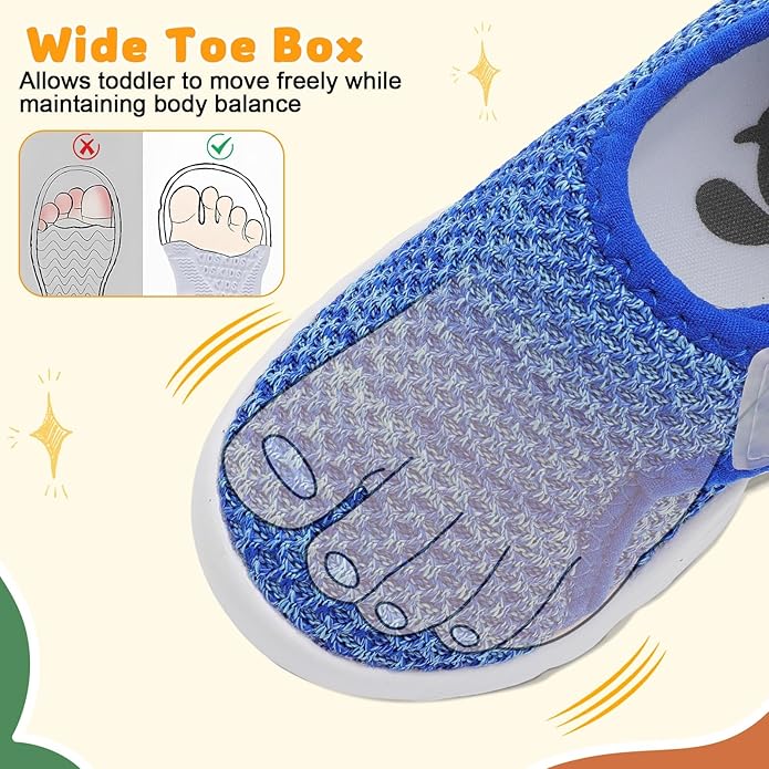 FEETCITY Baby Shoes Boys Girls First Walking Shoes Infant Sneakers Lightweight Slip On Shoe