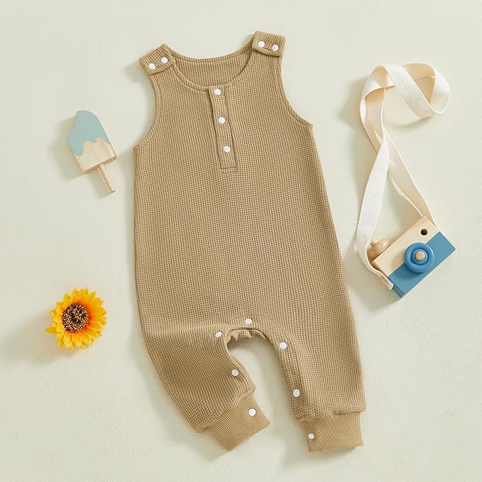 Kuriozud Newborn Infant Unisex Baby Boy Girl Clothes Button Romper Jumpsuit Basic One Piece Outfits