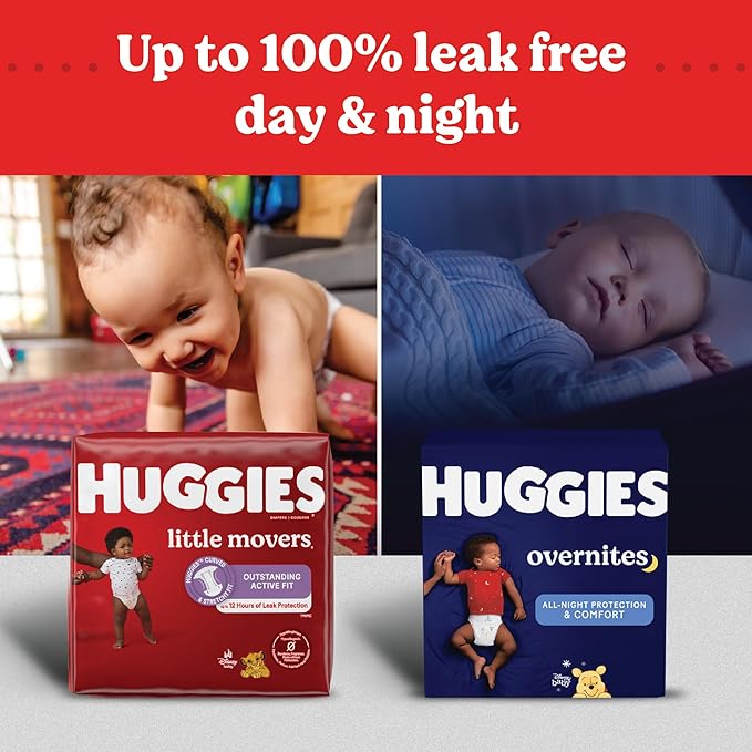 Huggies Size 6 Diapers, Little Movers Baby Diapers, Size 6 (35+ lbs), 44 Count