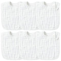 Zainpe 6Pcs Snap Muslin Cotton Baby Bibs White Adjustable Drool Bib with 6 Absorbent Soft Layers, Machine Washable Unisex Burp Cloths for 3 to 36 Months Boys Girls Infant Newborn Toddler