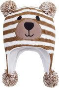 LANGZHEN Toddler Kids Infant Winter Hat,Earflap Knit Warm Cap Fleece Lined Beanie for Baby Boys Girls